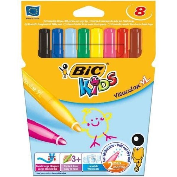 BIC KIDS VISACOLOR XL 8 FÄRGNING MENS CO... Blandade färger