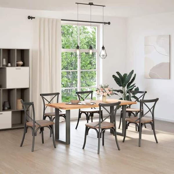 vidaXL U-formade matbordstöd 2 delar Antracit 50 x (72-73) cm Stål 4013178