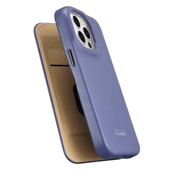 iPhone 14 Pro - iCARER Folio-fodral i äkta läder med MagSafe & magnetstängning (lila) Mauve
