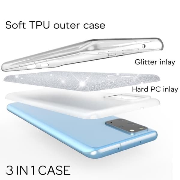 Coque - NALIA - Samsung Galaxy S20 Plus - Glittrande paljetter - Silikon TPU Stötsäker - Slim Rigid