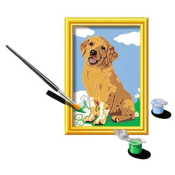Måla efter nummer - Liten Golden Retriever