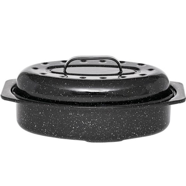 Cocotte Roster - Granitkeramik - Litet format - Emaljerad stål - 33x20x14 cm - Kompatibel med alla värmekällor Svart
