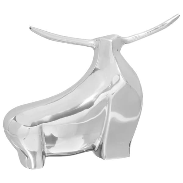 Skulptur av Silveroxe 37x44x17 cm Aluminium