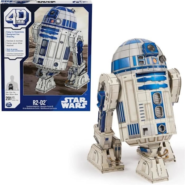 Star Wars - R2-D2 Star Wars - 4D-modell att bygga - 28 cm Beige och blå