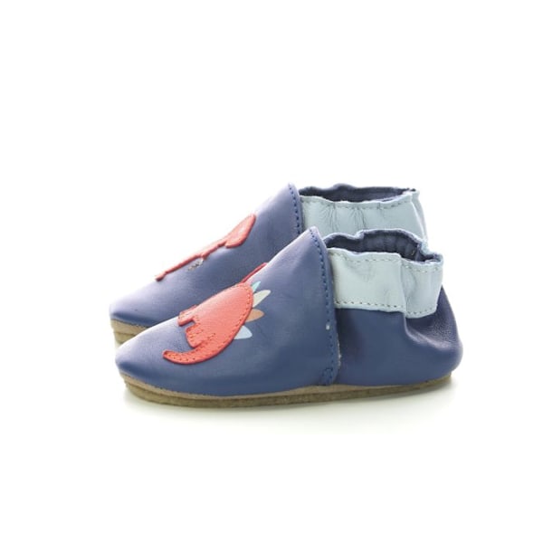Chaussons - ROBEEZ - Dino Time - Läder - Foder i vegetabiliskt garvat läder - Optimal komfort Blå 19