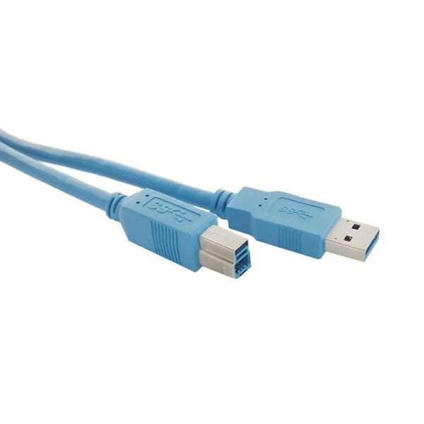 Qoltec USB A - USB B 2m, 2 m, USB A, USB B, 3.0 (3.1 Gen 1), Hann-Hann, Blå