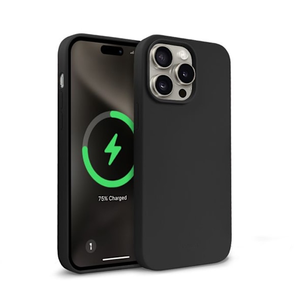 Telefoncase - Crong - iPhone 15 Pro Max - Svart - Mjuk - MagSafe Svart