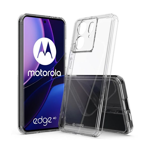Etui för Motorola Edge 40 - Crong - Crystal Shield - Transparent - Hård akryl - Stötsäker Transparent