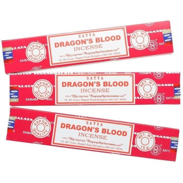 Set med 3 Dragon's Blood satya rökelsepinnar