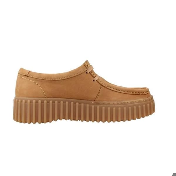 Clarks Torhill Bee dam - skor i ljusbeige läder, textilfoder ljusbrun 39