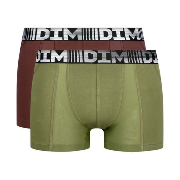 2-pack andningsbara boxers i bomull och lycra 3D Flex Air[] Herr Grön M