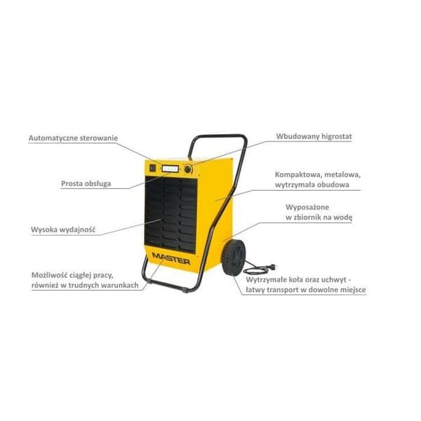 Luftavfuktare - MASTER - DH62 - 52 L/24 h - 480 m³/h - 950W Ej specificerat