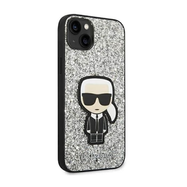 Karl Lagerfeld Glitter Flakes Ikonik - Fodral till iPhone 14 (silver) - 3666339077396