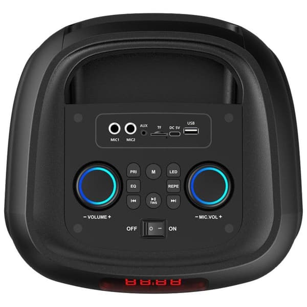 Stor Bluetooth-högtalare 1400 W för karaoke USB AUX BT Svart