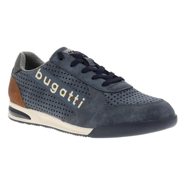 Sneakers - BUGATTI - Läder - Mörkblå - Låg skaft - Elastiska snören marinblå 44