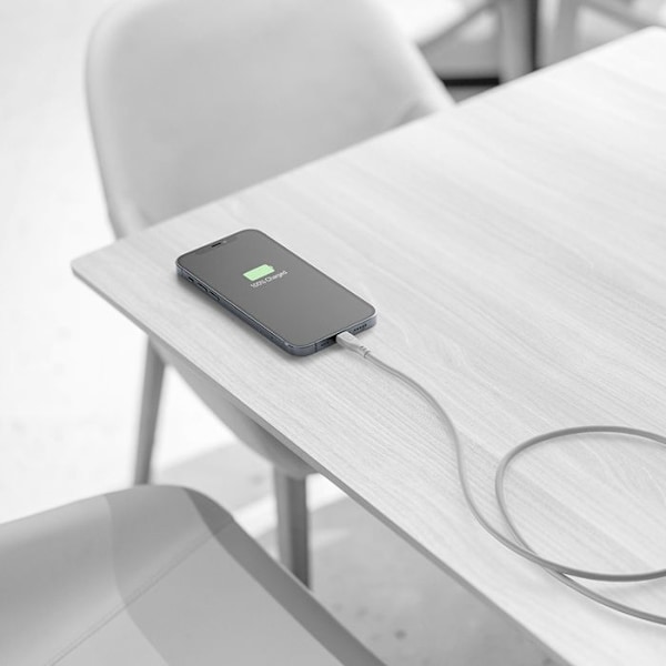 Cellularline Soft Cable - USB-A till Lightning kabel certifierad MFi 1,2 m (grå)