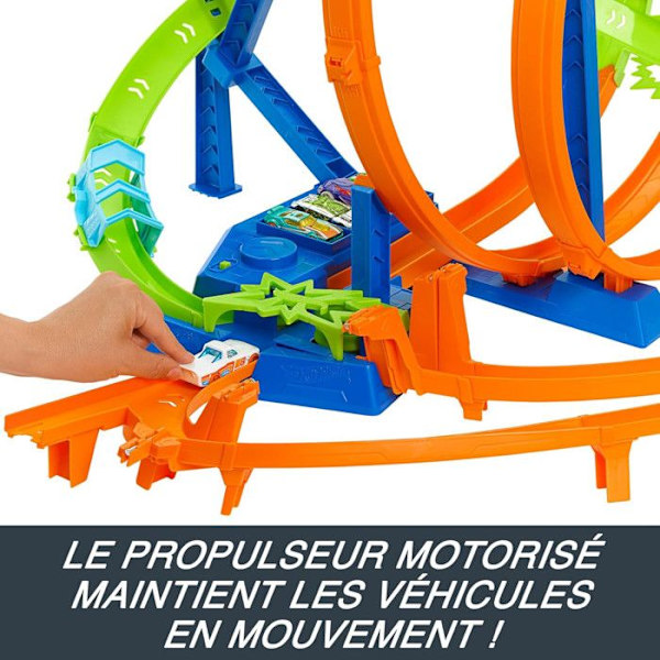 Bilarbana - Hot Wheels - Loopingset - 5 kollisionzoner - 1 bil ingår - Från 4 år Flerfärgad