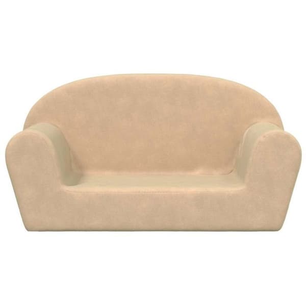 Barnsoffa 2 platser krämig mjuk plysch