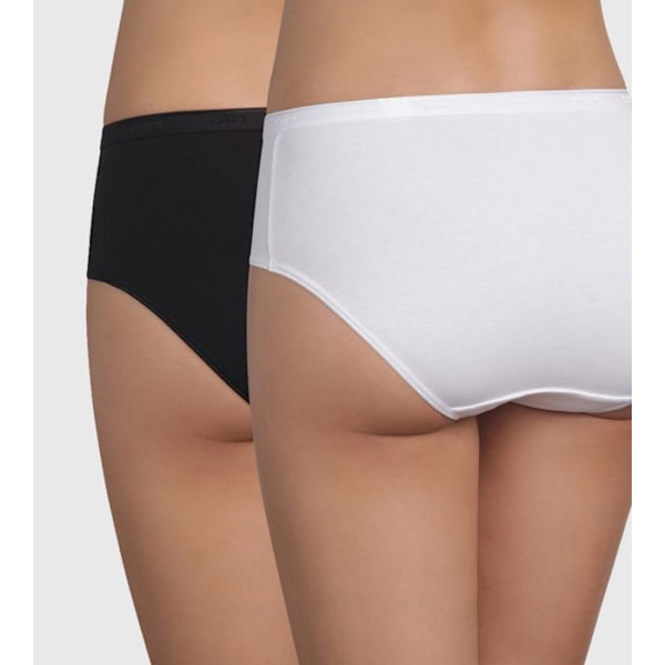 Maxi Culotter - DIM - Ekologisk Bomull Plus - 2-pack - Svart/Vit - Certifierad GOTS/Oeko-Tex Svart vit 52