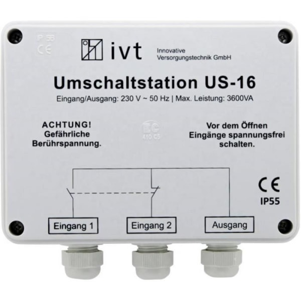 IVT Switching Station US-16 3600VA 400034 160 mm x 145 mm x 77 mm Lämplig för (växelriktare) Modell: Universal