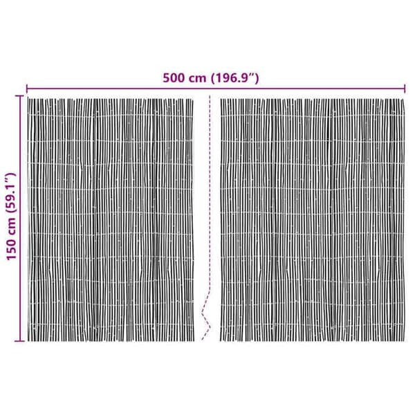 vidaXL Naturlig bambu stängsel 500 x 150 cm Bambu 42006524