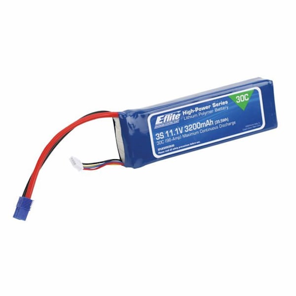 E-flite radiokontrollfordon - EFLB32003S30 - 11,1V 3200mAh 3S 30C LiPo-batteri: EC3