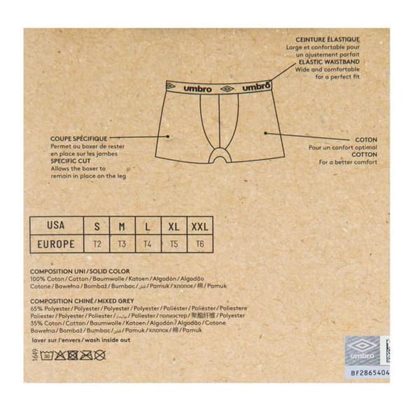 4-pack Kalsonger Herr 100% Bomull - UMBRO - UMR/1/BCX4/CLASS1/NGBBL/01 Blå M