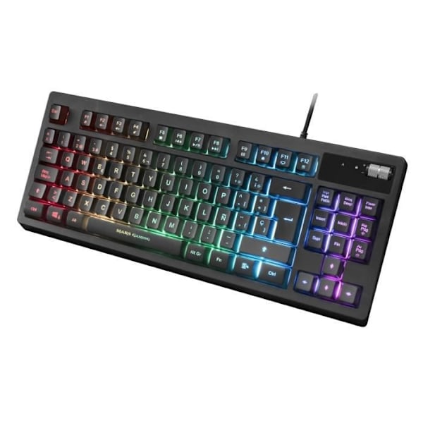 Mars Gaming MKAX Black, TKL H-Mech Gaming Keyboard, Gel handledsstöd, FR Layout