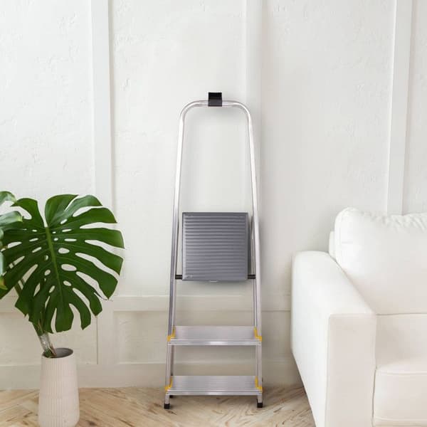 Stege 3 steg DURA aluminium hopfällbar plattformshöjd 54cm Hostrom Grå