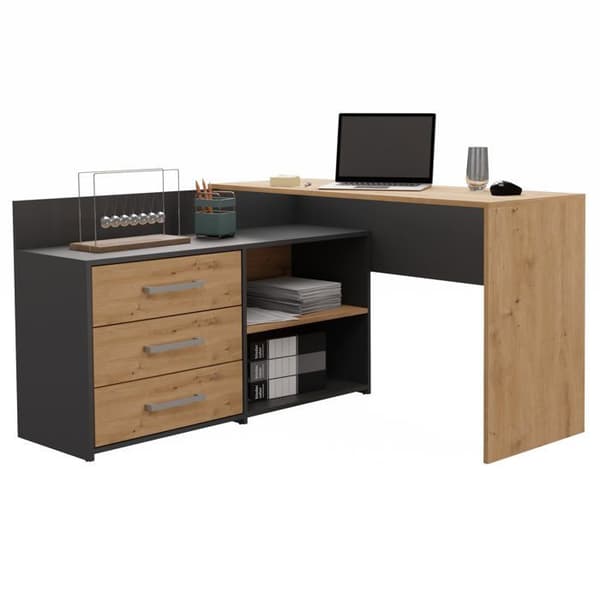 Bureau - Topeshop - DANY - 120 cm - Marron - Droit - Lätt montering brun