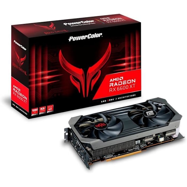 Grafikkort - Powercolor - RX 6600XT Red Devil - 8 GB GDDR6 - 2607 MHz - PCI Express x16