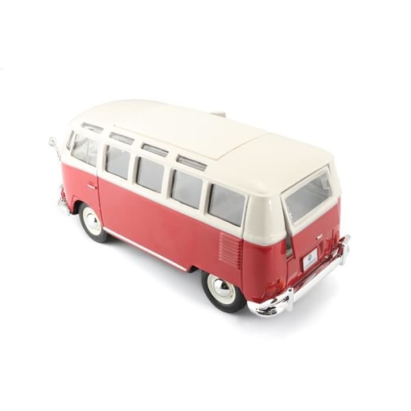 Miniatyrbil - MAISTO - Volkswagen T1 Combi Samba M31956 - Metall - Röd i skala 1/25