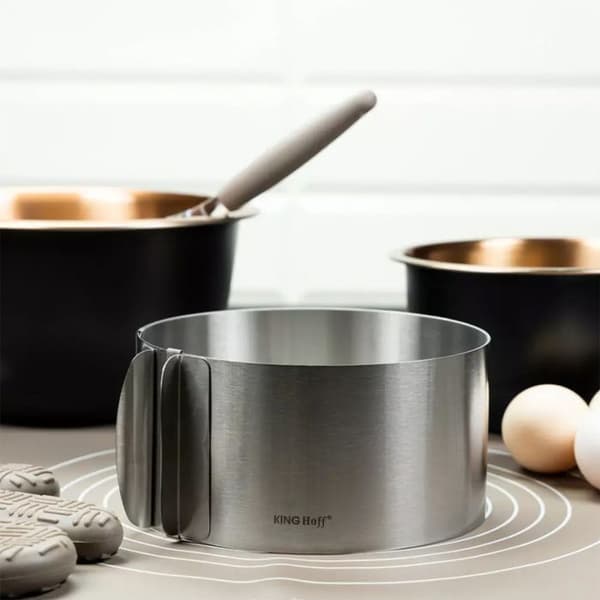 Kakform - KINGHOFF - KH-4614 - Rostfritt stål - Justerbar - Dia. 16-30 cm