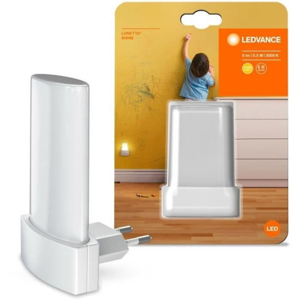 LEDVANCE Lunetta Shine nattlampa - Dag/natt sensor - Vit Vit