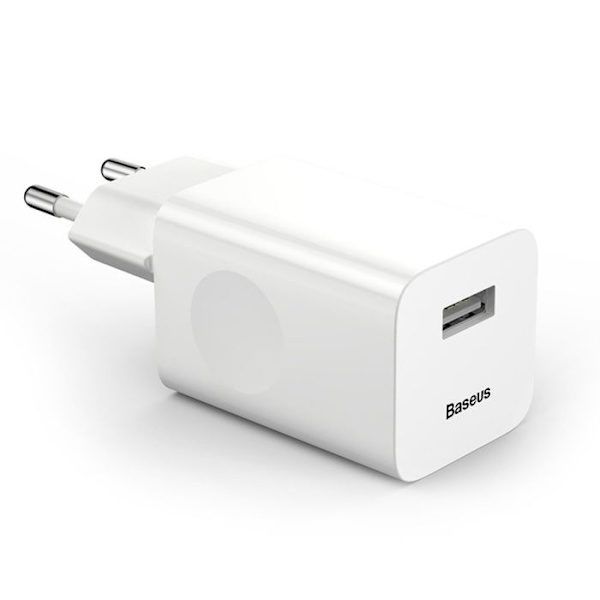 Nätladdare Baseus Laddning Snabbladdare USB 3.0 - vit