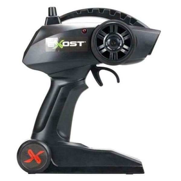 Radiostyrd båt - Exost - Rocketwave - Röd och svart - Batteri - 2,4Ghz - Gun röd och svart