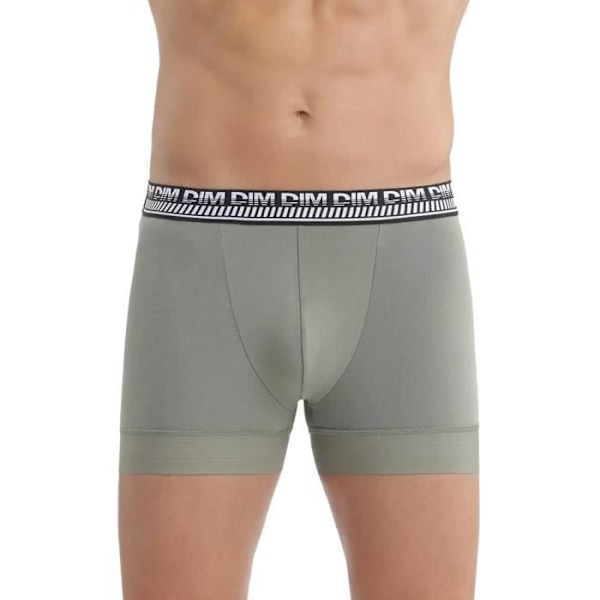 Förpackning med 2 bomullsboxers "Stay & Fit" för män - DIM/02CS/VERTOLIVEGRIS/01 Grön S