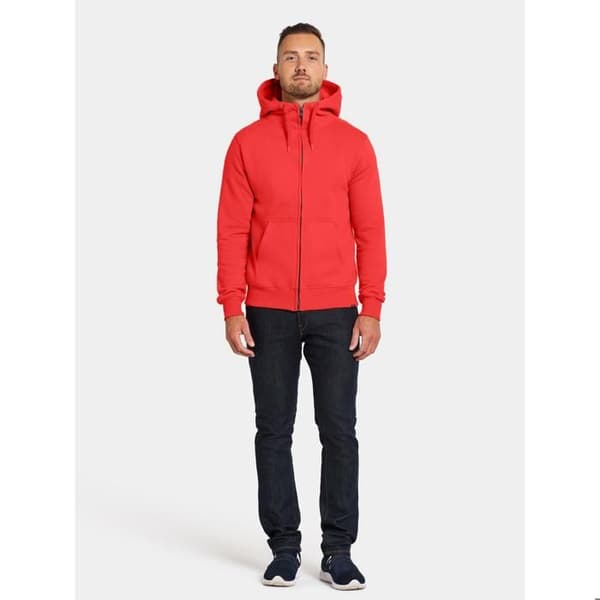 Huvtröja med full zip Didriksons Ven röd äpple S