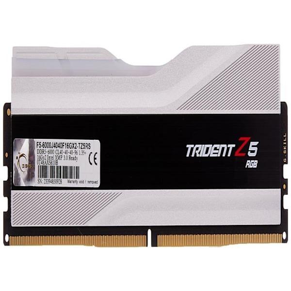 G.Skill Trident Z5 RGB 32GB (2 x 16GB) DDR5 6000MHz CL40 - Silver - Dual Channel Kit 2 DDR5 RAM PC5-48000 - F5-6000J
