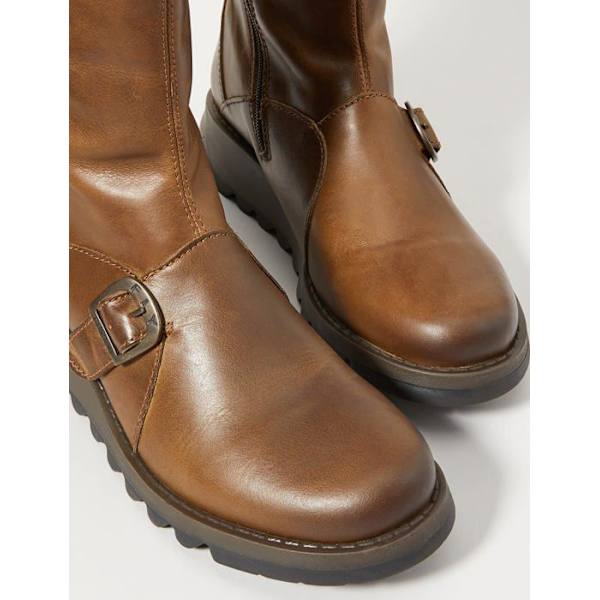 Ankelboot - Fly London Boots - P142913Camel 003 - Kvinna 2 stövlar med spänne kastanj 35