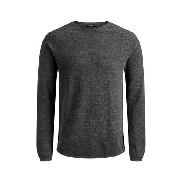 Jack & Jones Hill Knit Crew Herrtröja - Grå - Stickad bomullströja Grå M