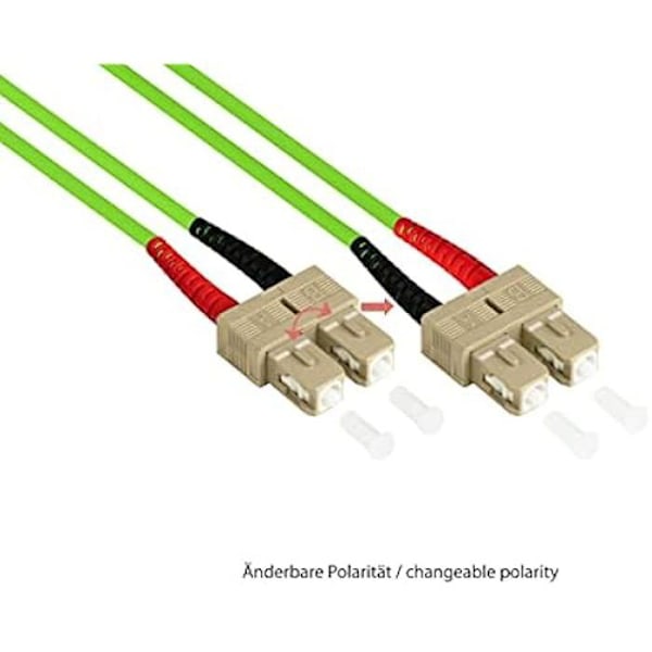 Anslutningskabel - GODA ANSLUTNINGAR - SC till SC - 5 m - OM5 - Multimode - Citrongrön