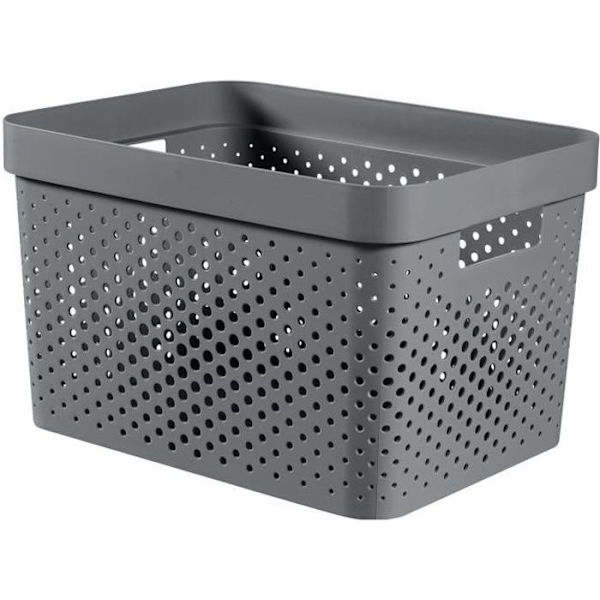 CURVER Infinity Bin 17L Dots - Återvunnen plast - Grå Grå