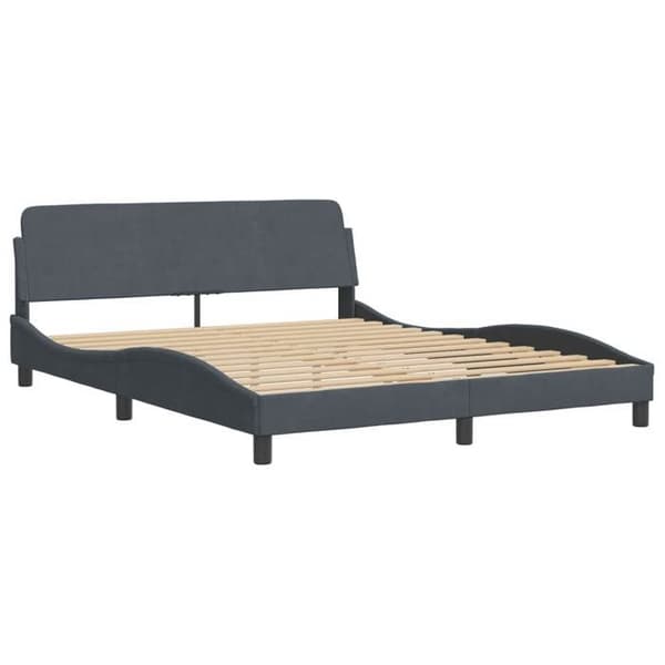 vidaXL Dover sängram mörkgrå 160x200 cm sammet 373213 Mörkgrå