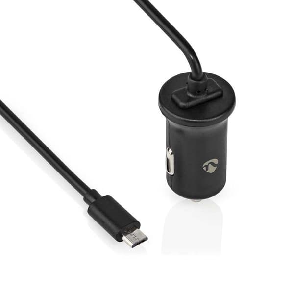 Strömförsörjningadapter - Nedis - Bil - 2.4 A - Micro-USB typ B - Svart Svart