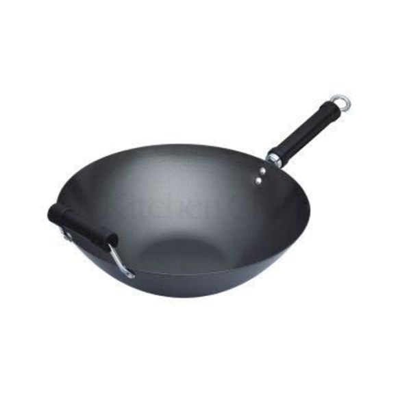 Wok Non-Stick - Kitchen Craft - 35 cm - Kolstål - Induktionskompatibel - Svart Svart