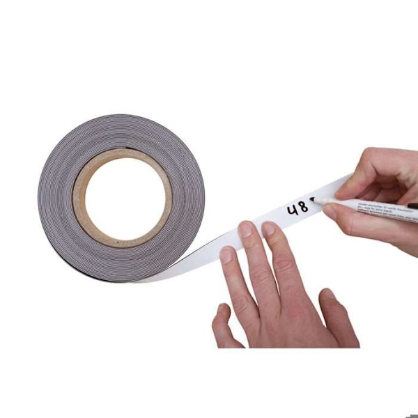 Magnetband - MAUL - 20 mm x 10 m - Tjocklek 1 mm - Vit - Multi-användning Vit