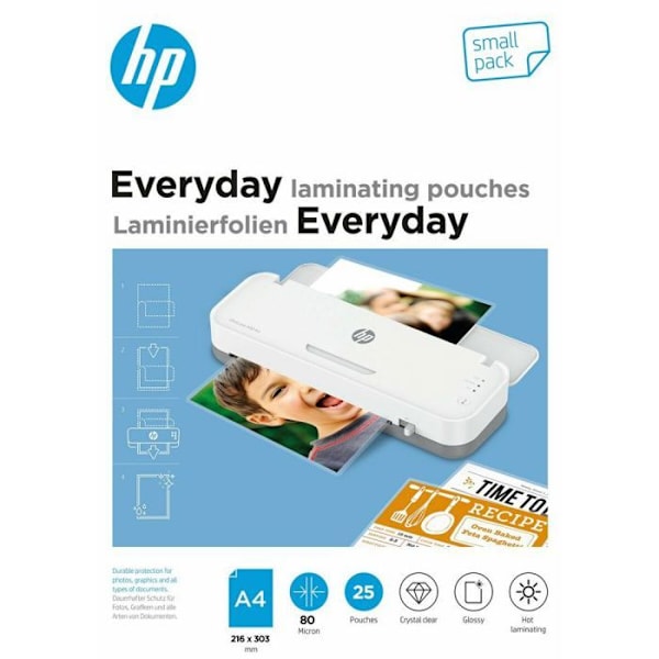 Plast för Hp laminator inkl. - 9153 - HP Laminierfolien Everyday A4 80 Micron 25x