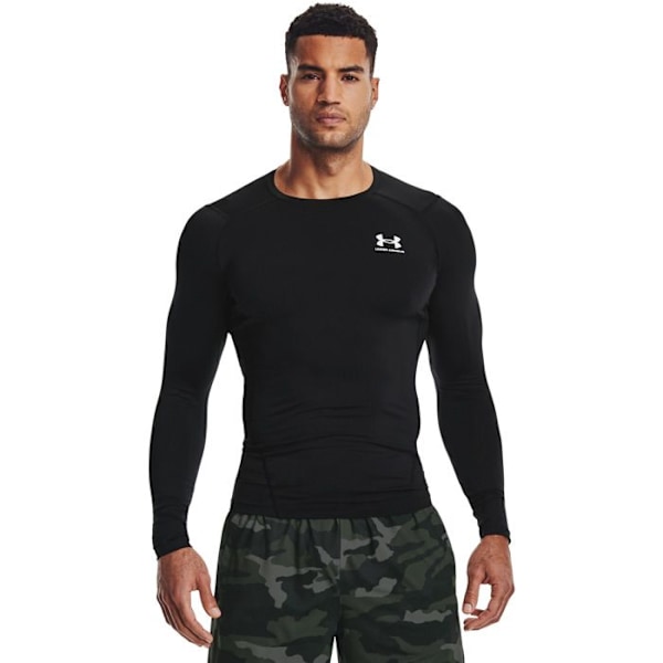 Under Armour HG Armour Comp LS sporttröja för män - svart Svart vit jag