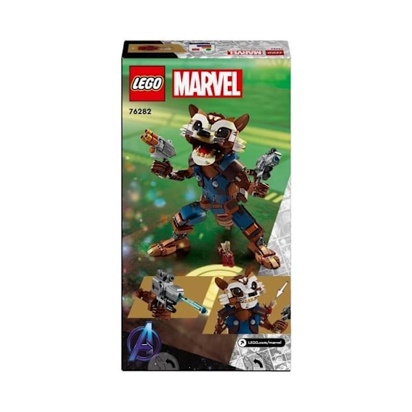 LEGO® 76282 Marvel Rocket and Baby Groot, barnleksak, Guardians of the Galaxy Movie, Superhero Minifigure Flerfärgad